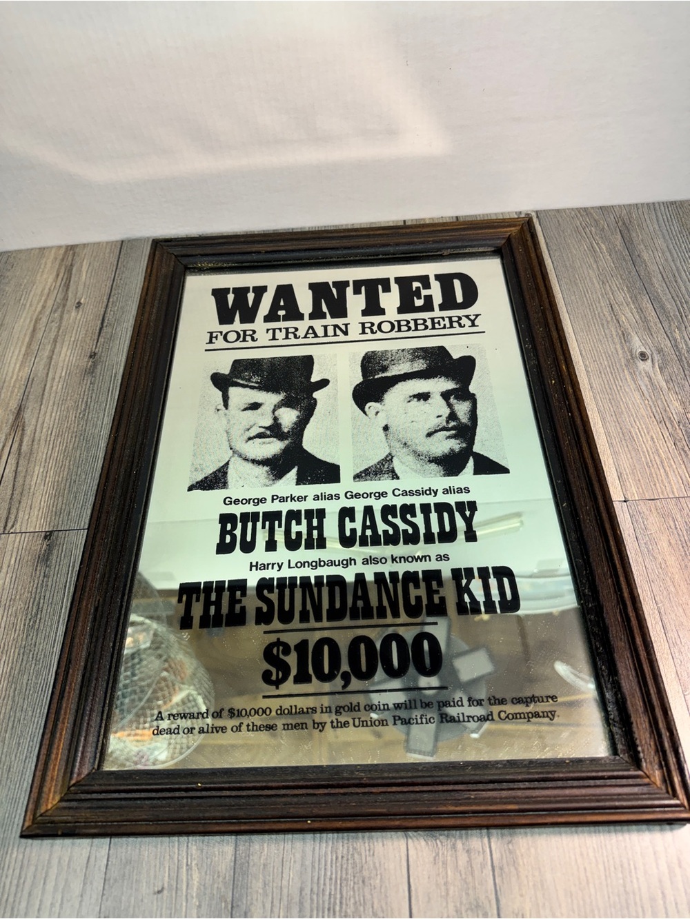 Vintage 1970’s Butch Cassidy & the Sundance Kid Wanted Bar Poster Mirror Western